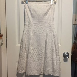 Strapless White Lace Dress
